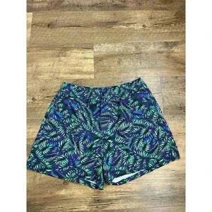 Lords Of Harlech Quack Leaves Swim Shorts Green Purple Men's L Mesh Lined